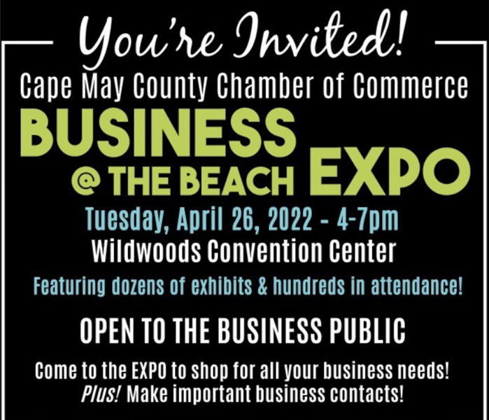 Advertisement for Business at the Beach Expo on April 26, 2022